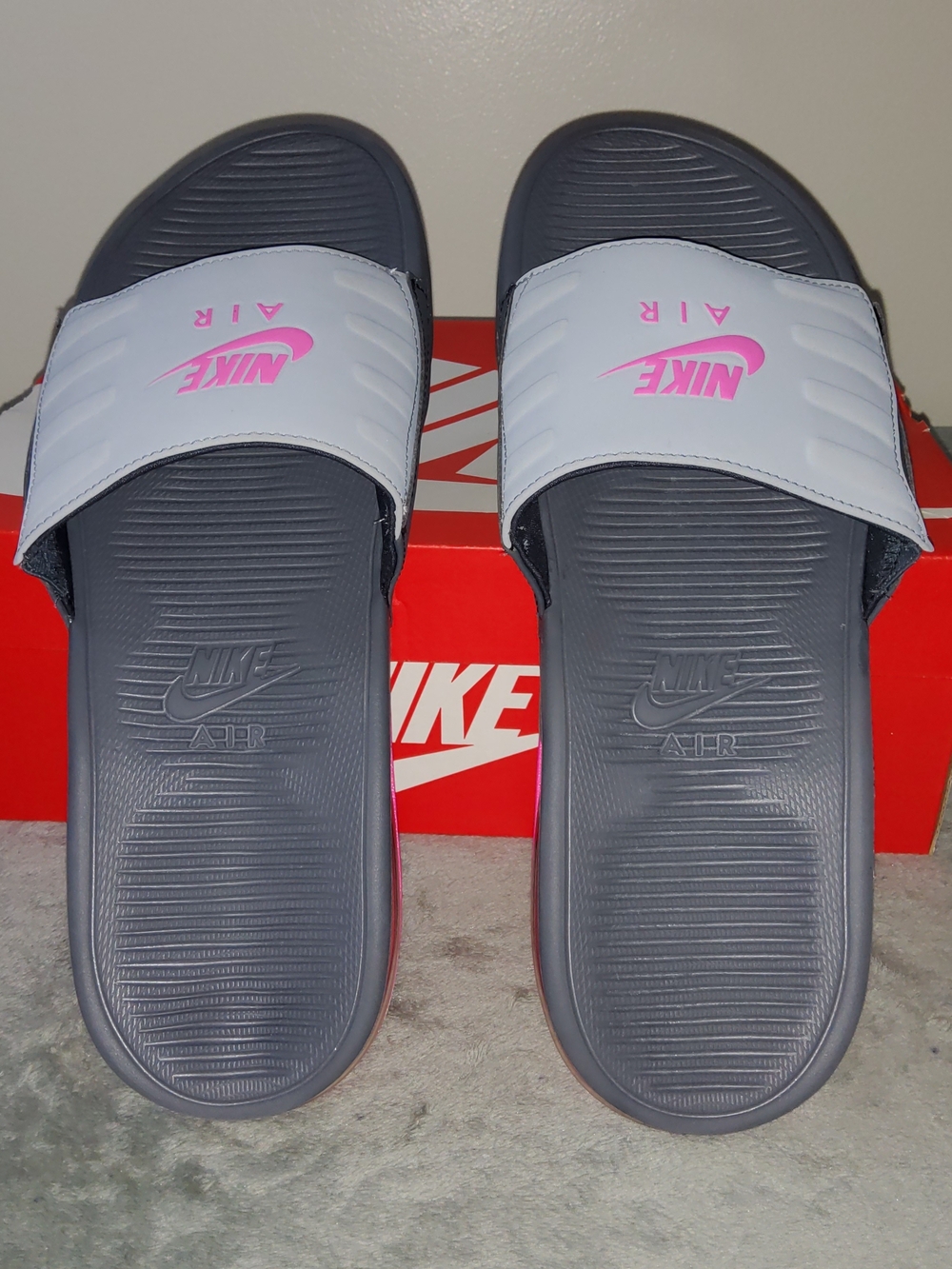 * Nike Women's Air Max Camden Slide Sandals Flipflops Grey Pink Blast Size 11 - Picture 10 of 14